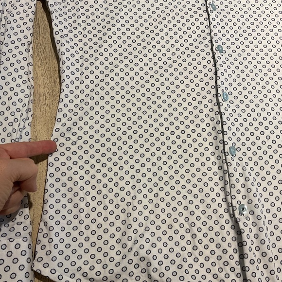 Stone Rose Long Sleeve Button Down 100% Cotton Shirt Size 2 Small Blue White - Picture 4 of 11